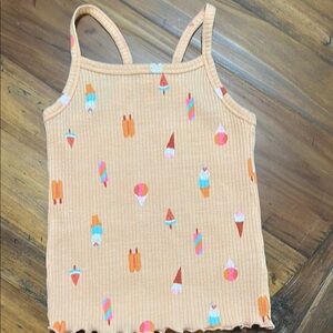 Cat & Jack Orange Ribbed Camisole with Geometric Pattern